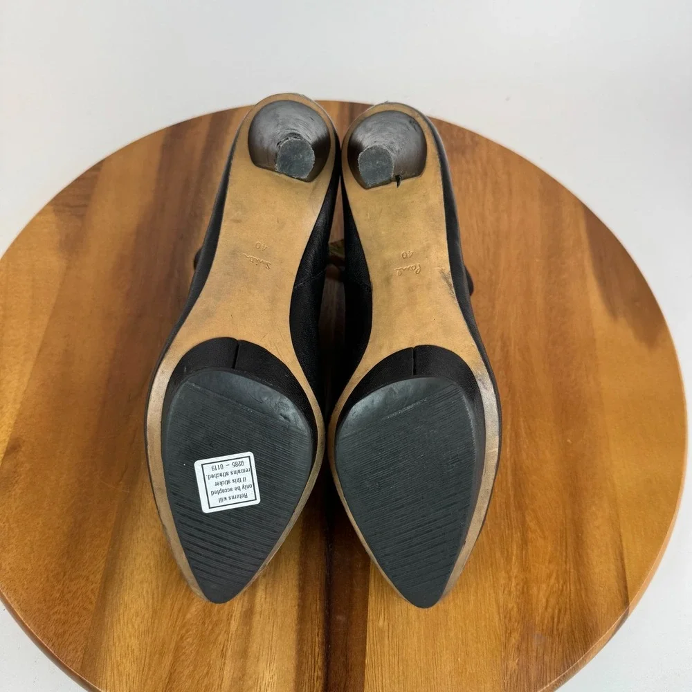 Womens Paul Smith Black Leather Heeled Ankle Booties‎ Boots Size 40 US 10 M GUC